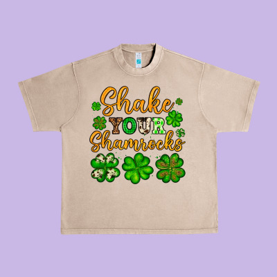 St. Patrick's Shake Your Shamrocks Urban Heavy Tee Designed By Oliviacreatesart