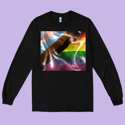 Pride Flag Long Sleeve Tee Designed By Fadigitalartstudio