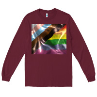 Burgundy Pride flag Long Sleeve Tee - FaDigitalArtStudio