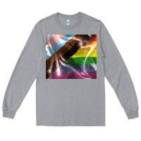 Heather Grey Pride flag Long Sleeve Tee - FaDigitalArtStudio
