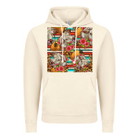Vintage Artic western cow with hay and flowers seamless pattern Vintage Hoodie - FaDigitalArtStudio