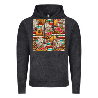Vintage Black western cow with hay and flowers seamless pattern Vintage Hoodie - FaDigitalArtStudio