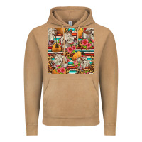 Vintage Camel western cow with hay and flowers seamless pattern Vintage Hoodie - FaDigitalArtStudio
