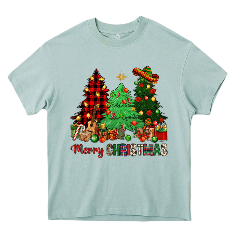 Merry Christmas Trees Heavy Core Tee by NancyCooperArtShop | Teevron