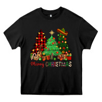 Black merry christmas trees Heavy Core Tee - NancyCooperArtShop
