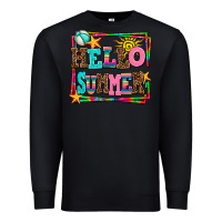 Black hello summer Premium Sweatshirt - AdoDesignShop
