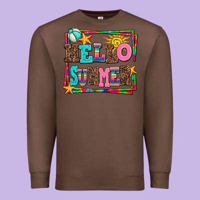 Hello Summer Premium Sweatshirt Designed By Adodesignshop