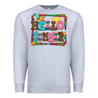 Heather Grey hello summer Premium Sweatshirt - AdoDesignShop