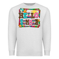 Oatmeal Heather hello summer Premium Sweatshirt - AdoDesignShop