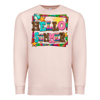 Pale Pink hello summer Premium Sweatshirt - AdoDesignShop