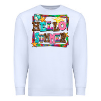 White hello summer Premium Sweatshirt - AdoDesignShop