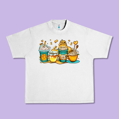 Honey Bee Coffee Cups Urban Heavy Tee Designed By Oliviacreatesart