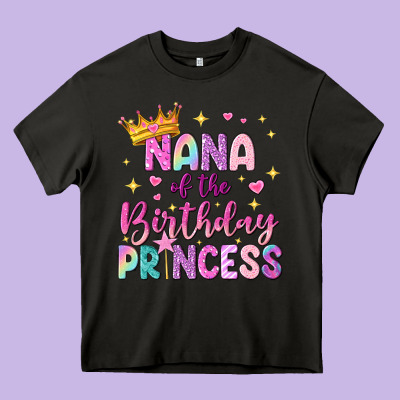 Nana Of The Birthday Princess Heavy Core Tee Designed By Nancycooperartshop