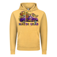 Vintage Mustard mardi gras skull truck Vintage Hoodie - FaDigitalArtStudio