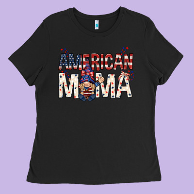 American Mama With Gnome Mother's Day Ladies Tee Designed By Howdyjamesfarm