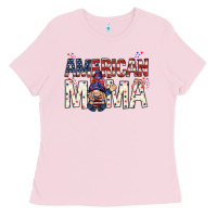 Bubblegum Pink American mama with gnome Mother's Day Ladies Tee - HowdyJamesFarm