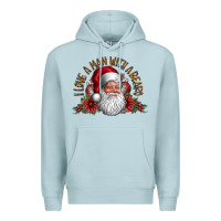 Blue Mist i love a man with beard Premium Hoodie - CowhideDigitalArt