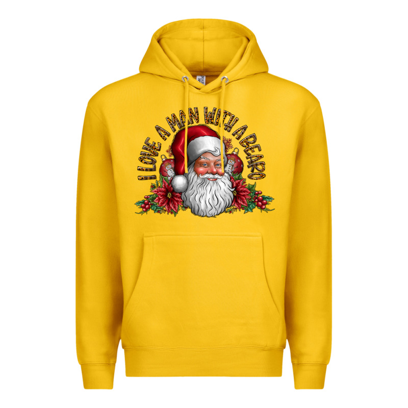 I Love A Man With Beard Premium Hoodie by CowhideDigitalArt | Teevron