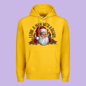 I Love A Man With Beard Premium Hoodie Designed By Cowhidedigitalart