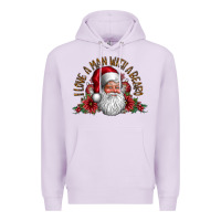 Lilac i love a man with beard Premium Hoodie - CowhideDigitalArt