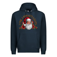 Navy i love a man with beard Premium Hoodie - CowhideDigitalArt