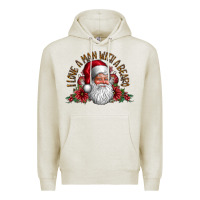 Oatmeal Heather i love a man with beard Premium Hoodie - CowhideDigitalArt