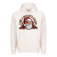 Pale Pink i love a man with beard Premium Hoodie - CowhideDigitalArt