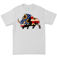 Dove Grey american flag bison Premium Tee - Jasminsmagicworld
