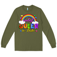 Army Green Coolest queer in town Long Sleeve Tee - FaDigitalArtStudio