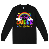 Black Coolest queer in town Long Sleeve Tee - FaDigitalArtStudio