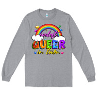 Heather Grey Coolest queer in town Long Sleeve Tee - FaDigitalArtStudio