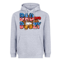 Heather Grey bad and boozy usa Heavyweight Hoodie - AdoDesignShop