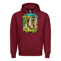 Burgundy raccoon home is where the trash is Zipper Hoodie - BarkalooDesign
