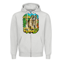Dove Grey raccoon home is where the trash is Zipper Hoodie - BarkalooDesign