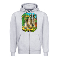 Heather Grey raccoon home is where the trash is Zipper Hoodie - BarkalooDesign