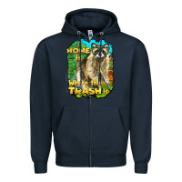 Navy raccoon home is where the trash is Zipper Hoodie - BarkalooDesign