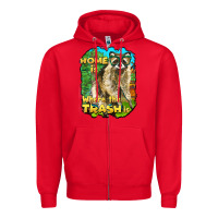 Red raccoon home is where the trash is Zipper Hoodie - BarkalooDesign