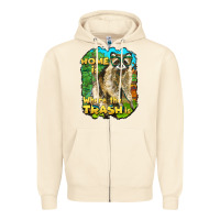 Sandshell raccoon home is where the trash is Zipper Hoodie - BarkalooDesign