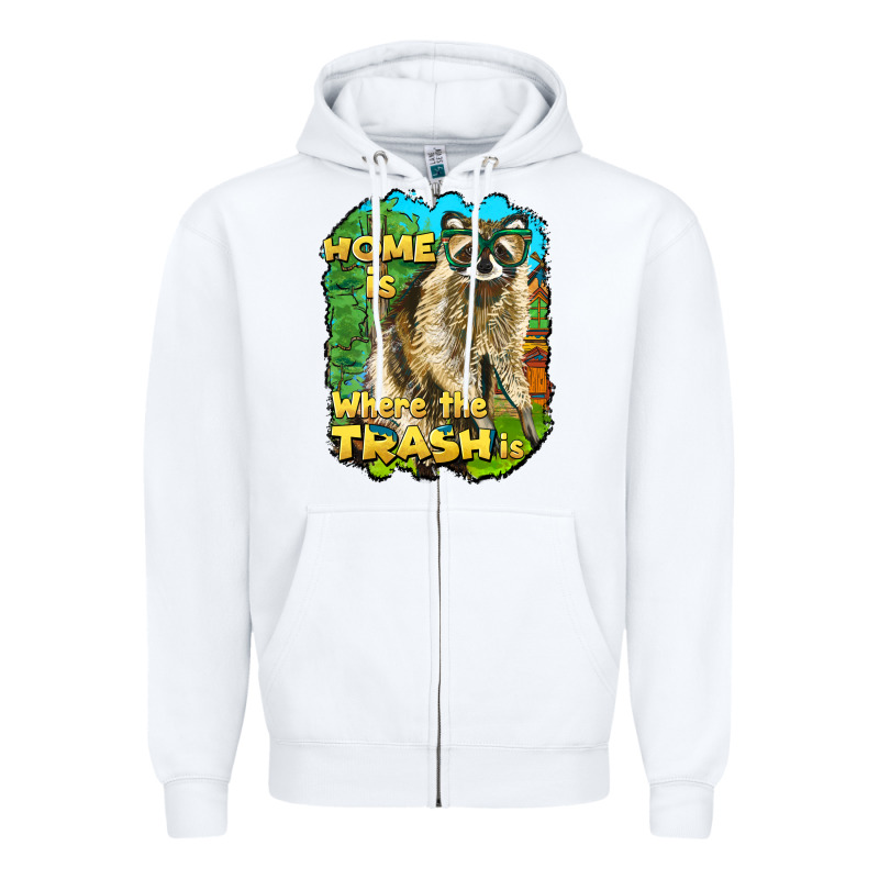 Raccoon Home Is Where The Trash Is Zipper Hoodie by BarkalooDesign | Teevron