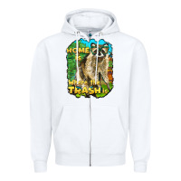 White raccoon home is where the trash is Zipper Hoodie - BarkalooDesign