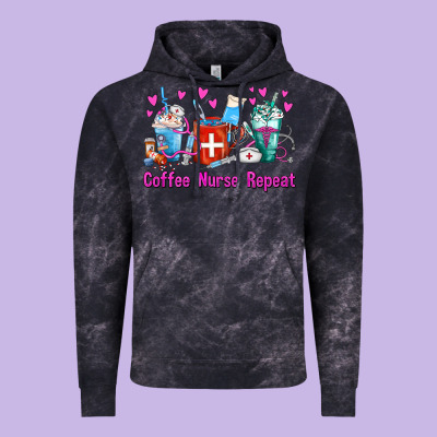 Coffee Nurse Repeat Nurse Coffee Cups Vintage Hoodie Designed By Fadigitalartstudio