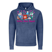 Vintage Denim Coffee Nurse Repeat Nurse Coffee Cups Vintage Hoodie - FaDigitalArtStudio