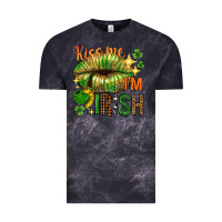 Cloud Black St. Patrick's Kiss me I'm Irish with lip Vintage Tee - HowdyJamesFarm