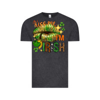 Vintage Black St. Patrick's Kiss me I'm Irish with lip Vintage Tee - HowdyJamesFarm