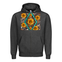 Charcoal Heather sunflower tumbler Zipper Hoodie - BarkalooDesign