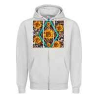 Dove Grey sunflower tumbler Zipper Hoodie - BarkalooDesign