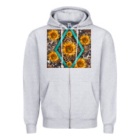 Heather Grey sunflower tumbler Zipper Hoodie - BarkalooDesign