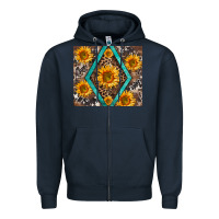 Navy sunflower tumbler Zipper Hoodie - BarkalooDesign