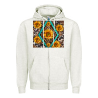 Oatmeal Heather sunflower tumbler Zipper Hoodie - BarkalooDesign