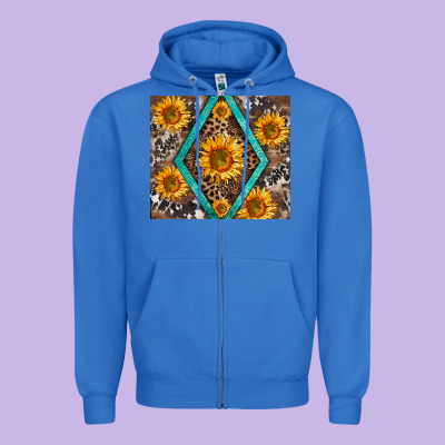Sunflower Tumbler Zipper Hoodie Designed By Barkaloodesign